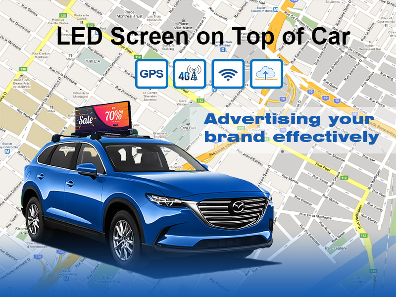 Car Top LED Screen for Advertising - Vehicle Digital Advertising - 1